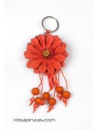 Modelo: Naranja llavero flor de cuero grande Mod Naranja