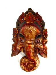 ZAS robapinzas.com | 
	M&aacute;scara Ganesh de madera hecha a mano en Nepal. Alto 50cm. Muchos detalles y muy bi&eacute;n acabada
