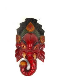 ZAS robapinzas.com | 
	M&aacute;scara Ganesh en madera decorada a mano, y realizada en nepal alto 40cm
