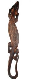 ZAS robapinzas.com | 
	Gecko de madera decorado a mano estilo clásico alto 100cm
