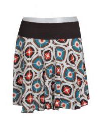 ZAS robapinzas.com | Minifalda estampado hippie retro, con cintura de color liso y talla &uacute;nica
