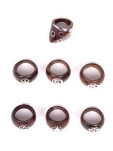 ZAS robapinzas.com | pack anillos madera y plata, 7 uds.