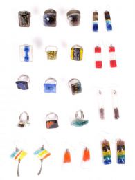 ZAS robapinzas.com | pack pendientes y anillos de cristal, 6 PARES DE PENDIENTES Y 12 ANILLOS
