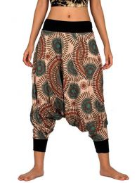 ZAS robapinzas.com | 
	Pantal&oacute;n &aacute;rabe estampado mandala, con el&aacute;stico en cintura y tobillo, talla &uacute;nica
