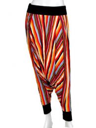 ZAS robapinzas.com | pantal&oacute;n estampado rayas de colores con cintura y pu&ntilde;o en color liso. talla &uacute;nica