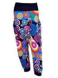 ZAS robapinzas.com | pantal&oacute;n hippie largo estampado mandalas con pu&ntilde;o y cintura lisa oscura, talla &uacute;nica