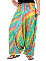 ZAS robapinzas.com | 
	Pantalones hippies de seda multielástico, hechos con saris reciclados, todos son diferentes por lo que los modelos de las imágenes son orientativos, Se puede usar como Mono. Talla única
