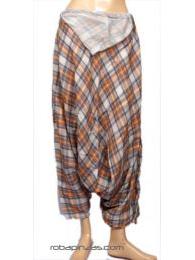 ZAS robapinzas.com | 
	Pantal&oacute;n amplio cuadros, algod&oacute;n, talla &uacute;nica

