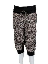 ZAS robapinzas.com | pantal&oacute;n bombacho 3/4 estampado tiger hippie con pu&ntilde;o y cintura en negro y talla &uacute;nica