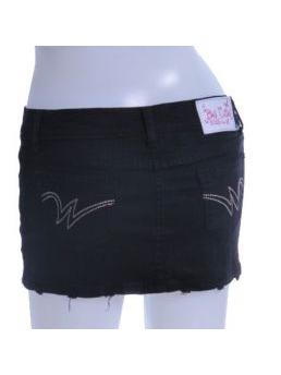ZAS robapinzas.com | 
	Minifalda jeans corta. negro
