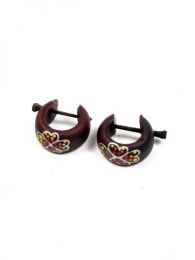 Modelo: Flor Pendientes coco, decorado Mod Flor