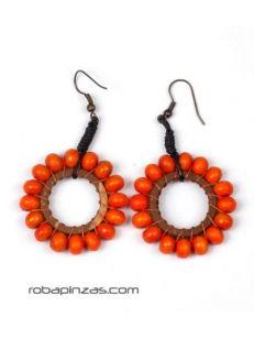 ZAS robapinzas.com | 
	Pendientes redondos de bolitas de madera de colores. PRECIO POR PAR
