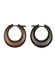 Modelo: Marrón Pendientes de madera de Palma Mod Marrón
