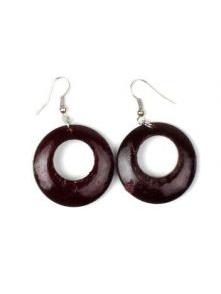 Modelo: Granate pendientes donut madera medianos, Mod Granate