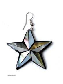 ZAS robapinzas.com | 
	pendientes nacar estrella, tama&ntilde;o grande, precio por PAR
