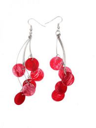 Modelo: Rojo pendientes largos conchas Mod Rojo
