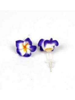 ZAS robapinzas.com | pendientes flor de fimo con enganche de silicona antial&eacute;rgico