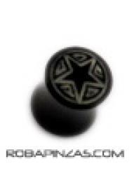 ZAS robapinzas.com | Plug de cuerno de búfalo, estrella negra inlayed, medidas 10-12-14 mm , Precio Unidad.