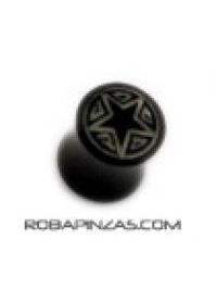ZAS robapinzas.com | Plug de cuerno de búfalo, estrella negra inlayed, medidas 4 - 6 y 8 mm , Precio Unidad.