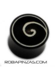 ZAS robapinzas.com | Plug de cuerno de búfalo, espiral inlayed, medidas 4 - 6 y 8 mm , Precio Unidad.