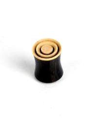 ZAS robapinzas.com | plug de cuero y madera tallada en circulos conc&eacute;ntricos, precio unidad tallas grandes