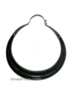 ZAS robapinzas.com Pendientes aro de cuerno de b&uacute;falo y plata 55mm de di&aacute;metro