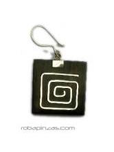 ZAS robapinzas.com | Pendientes combinacion de madera tropical (sono) con plata de ley 925, precio por PAR