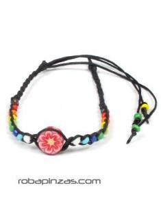 ZAS robapinzas.com | 
	Pulsera con motivo central en fimo de colores, regulable
