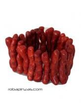 ZAS robapinzas.com | Pulsera elástica piezas de coral rojo