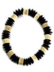 ZAS robapinzas.com Pulsera de cuentas de coco y hueso de tiburón, elástica