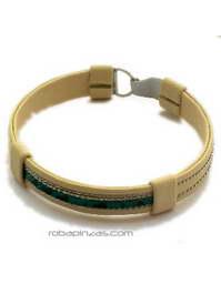 ZAS robapinzas.com | 
	Pulsera rigida, piel, detalles en piel de serpiente, cierre met&aacute;lico
