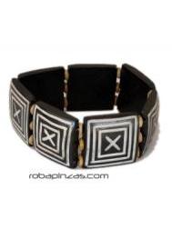 ZAS robapinzas.com | Pulsera piezas hueso grabado, elástica