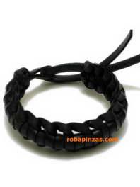 ZAS robapinzas.com | Pulsera de cuero trenzado, ancha, cierre nudo