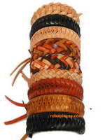 Modelo: C Pulsera de cuero trenzado, Mod C