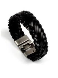 ZAS robapinzas.com | 
	Pulsera de cuero trenzada con cierre met&aacute;lico, dos colores
