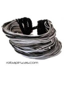 ZAS robapinzas.com | Pulsera multihilos de algod&oacute;n encerado cierre bot&oacute;n