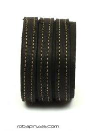 ZAS robapinzas.com | Pulsera cuero multi tiras, cierre clip regulable