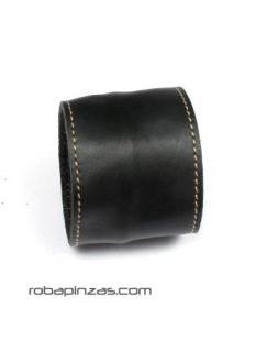 ZAS robapinzas.com | Pulsera con cremallera oculta, de cuero ancha, cierre doble clip