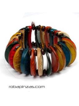 ZAS robapinzas.com | 
	Pulsera decorado medialunas de coco de colores

