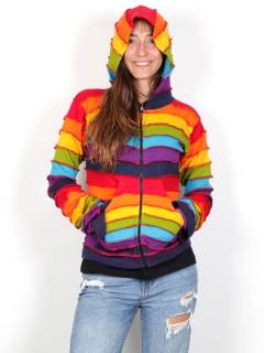 ZAS robapinzas.com | Chaqueta de algod&oacute;n, capucha, parches de colores, cremaller.TALLA &Uacute;NICA