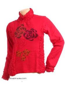 ZAS robapinzas.com | 
	Sudadera invierno, cuello alto, decoraci&oacute;n motivo flor
