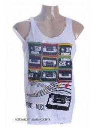 ZAS robapinzas.com | Camiseta de tirantres retro cassetes, algod&oacute;n