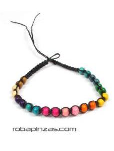 ZAS robapinzas.com | Tobillera de cuentas de hueso multicolor hippie, regulable