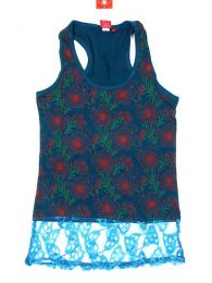 Modelo: Azul Top de algodón largo Mod Azul