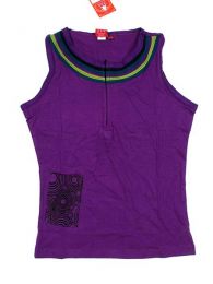 Modelo: Morado Top de algodón con Mod Morado