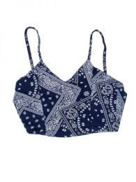 Modelo: Azul mini top hippie, top de tirantes Mod Azul