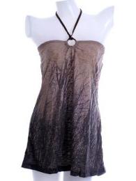 ZAS robapinzas.com | 
	Top estampado tree, palabra de honor con cord&oacute;n al cuello y el&aacute;stico en espalda. Tala &uacute;nica
