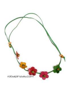 ZAS robapinzas.com | Cinta de flores de cuero para la cabeza o como collar.