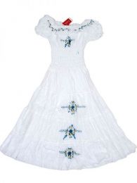 Modelo: Blanco Vestido con bordado de flores Mod Blanco