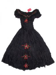 Modelo: Negro Vestido con bordado de flores Mod Negro